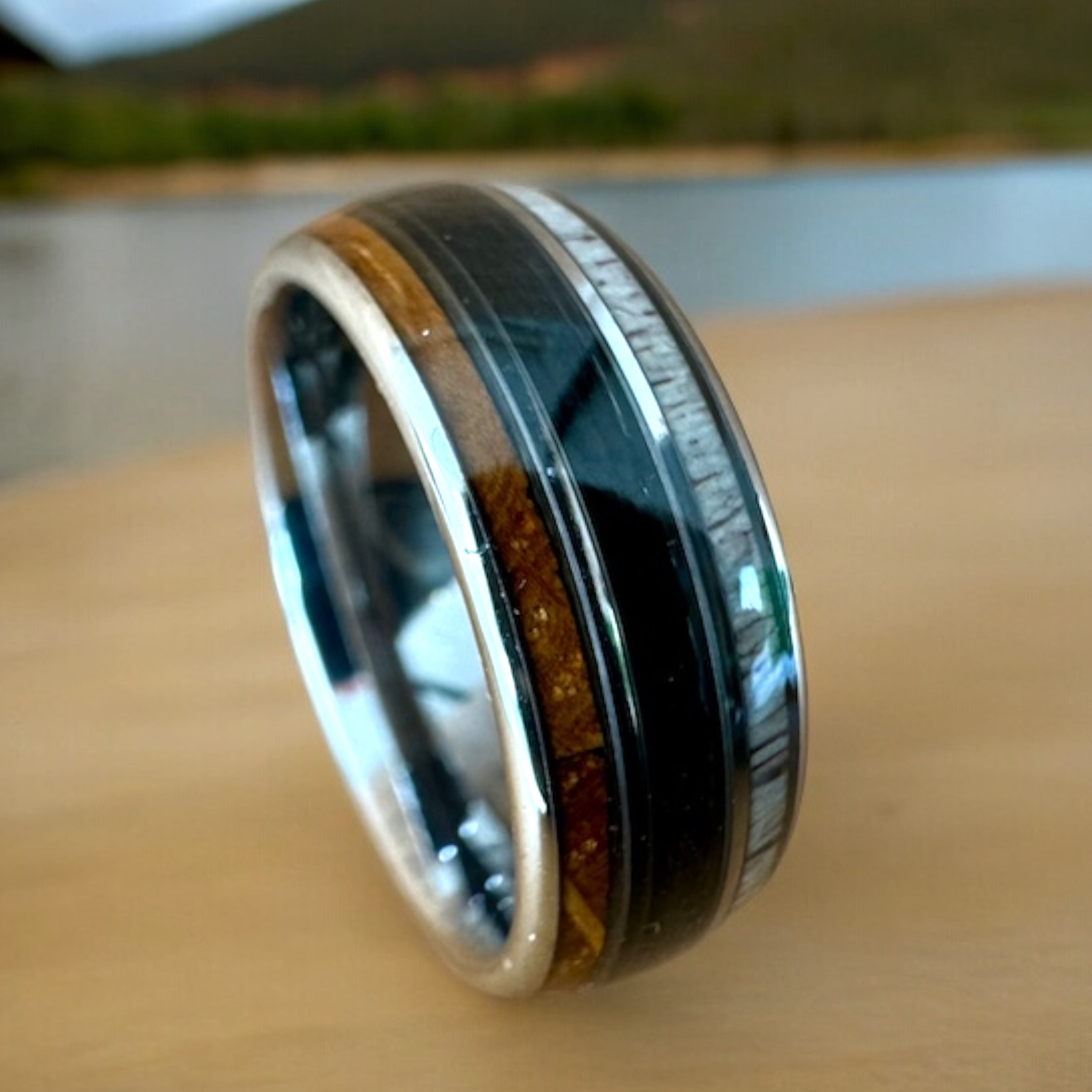 “The Sportsman” Kentucky Bourbon Barrel Ring™ Fishing Line Antler ...