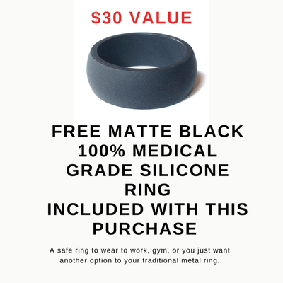 “The H Potter” 100% USA Made Black Ceramic Ring With Wood From King's Cross Station ALT Wedding Band BW James Jewelers 