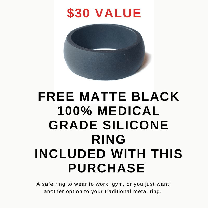 “Old Ironsides" 100% USA Made Black Ceramic Ring With Wood From USS Constitution Ship ALT Wedding Band BW James Jewelers 