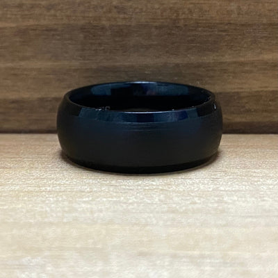 “The Mach 5” 8mm Black Tungsten Ring With Brushed Finish - bourbonbarrelrings.com