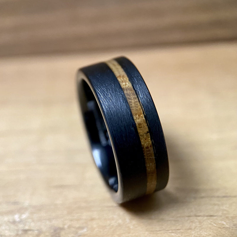 “The Frankfort” Kentucky Bourbon Barrel Tungsten Ring ALT Wedding Band BW James Jewelers 
