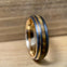 “Lady Rose” Tungsten Ring With Reclaimed Whiskey Barrel Wood And Rose Gold Color