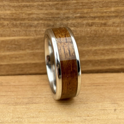 “The Pearl Harbor” 100% USA Made Black Ceramic Ring With Wood From The USS California ALT Wedding Band BW James Jewelers 