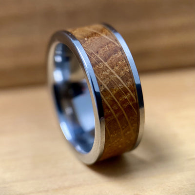 "The Louisville" Kentucky Straight Bourbon Whiskey Barrel Tungsten Ring ALT Wedding Band BW James Jewelers 