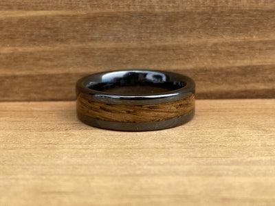 “The Bourbon Mini” 100% USA Made Build Your Own Ring Black Diamond Ceramic Pipe Cut 6mm High Polish Ring ALT Wedding Band BW James Jewelers 
