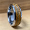 “The Guitar Player” Tungsten Ring With Reclaimed Whiskey Barrel And Guitar String