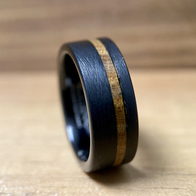 “The Frankfort” Kentucky Bourbon Barrel Tungsten Ring ALT Wedding Band BW James Jewelers 