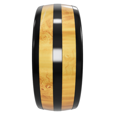 "The Blue Grass" Kentucky Straight Bourbon Whiskey Barrel Black Ceramic Ring